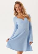 BUBBLEROOM Structured V-neck Skater Dress Light blue XS