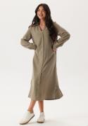 Happy Holly Linen Shirt Dress Khaki green 44/46