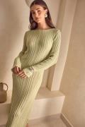 BUBBLEROOM Structure Knitted Dress Dusty green XS