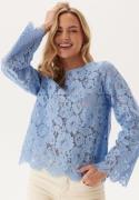 BUBBLEROOM Scalloped Edge Lace Blouse Light blue XL