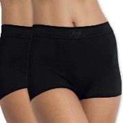 Sloggi Trosor 2P Double Comfort Shorts Svart bomull 36 Dam