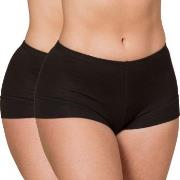 Trofe Bamboo Solids Boxer Brief Trosor 2P Svart Bambu Medium Dam