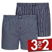 Jockey Kalsonger 2P Woven Boxer Shorts Marin bomull Large Herr