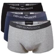 Armani Pure Cotton Trunks Kalsonger 3P Grå/Blå bomull Small Herr