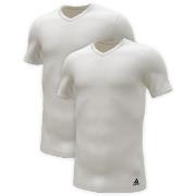 adidas 2P Active Flex Cotton 3 Stripes V-Neck T-Shirt Vit bomull Large...