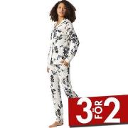 Schiesser Contemporary Nightwear Interlock Pyjama Svart/Vit 44 Dam