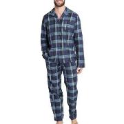 Jockey Woven Pyjama Blå/Ljusblå XX-Large Herr