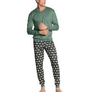 Calida Relax Streamline Pyjama With Cuff Grön Mönstrad bomull XX-Large...