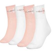Calvin Klein Strumpor 4P Monogram Socks Gift Box Rosa/Vit One Size Dam