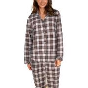 Lady Avenue Cotton Flannel Pyjamas Röd/Grön bomull Large Dam