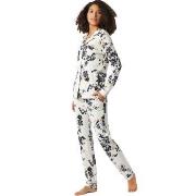 Schiesser Contemporary Nightwear Interlock Pyjama Svart/Vit 38 Dam