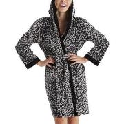 Damella Velour Leo Hoodie Robe Leopard X-Large Dam