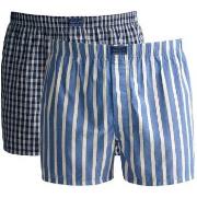 Gant Kalsonger 2P Cotton Stripe Boxer Shorts Marin/Blå bomull Medium H...