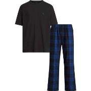 Calvin Klein Pure Flannel Short Sleeve Pyjamas Svart/Blå bomull Small ...
