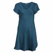 Lady Avenue Pure Silk Nightgown With Lace Petrol silke Medium Dam