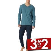 Schiesser Casual Essentials Long Sleeve Pyjamas Marin/Blå bomull 48 He...