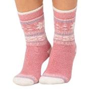 Trofe Knitted Patterned Wool Sock Strumpor Rosa Strl 35/38 Dam