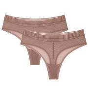 Triumph Trosor 2P Tempting Sheer Highwaist String Beige polyester Medi...