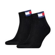 Tommy Men Uni Flag Quarter Sock Strumpor 2P Svart Strl 43/46 Herr