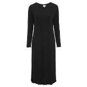 Damella Bamboo Plain Long Sleeve Nightdress Svart Bambu Medium Dam