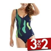 Damella Julia Basic Swimsuit Blå/Grön 46 Dam
