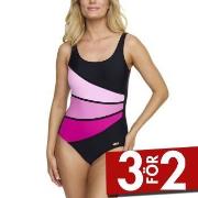 Damella Laura Chlorine Resistant Swimsuit Svart/Rosa 44 Dam