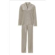 Damella Woven Silk Plain Pyjamas Set Nougat silke Large Dam