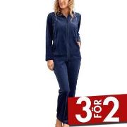Damella Velour Plain Suit Marin 3XL Dam