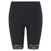 Decoy Mid-length Capri Leggings With Lace Svart ekologisk bomull Small...