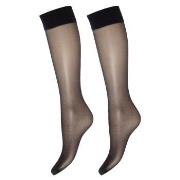 Decoy Strumpor 2P Soft Lux 15 DEN Knee-high Socks Svart polyamid One S...