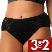 Sloggi Trosor 4P Chic Midi Lace Briefs Svart bomull 48 Dam