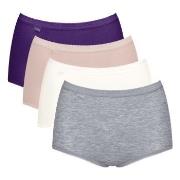 Sloggi Trosor 4P Basic Plus Maxi Panty Rosa/Lila bomull 40 Dam