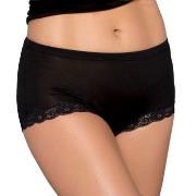 Lady Avenue Trosor Silk Jersey Panty With Lace Svart silke Small Dam