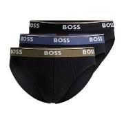 BOSS Kalsonger 3P Power Brief Svart/brun bomull Small Herr