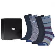 Levis Strumpor 4P Logo Regular Giftbox Socks Blå Strl 43/46