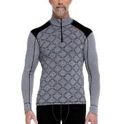 Dovre Half Zip Jacquard Baselayer Grön Mönstrad ull Large Herr