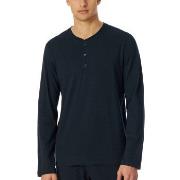 Schiesser Mix and Relax Long Shirt Button Placket Mörkblå bomull 3XL H...