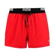 Puma Badbyxor Logo Short Length Swim Shorts Röd polyester X-Small Herr