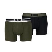 Puma Kalsonger 2P Everyday Placed Logo Boxer Svart/Grön bomull Medium ...