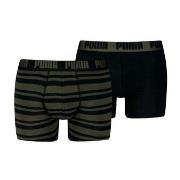 Puma Kalsonger 2P Heritage Stripe Boxer Svart/Grön bomull Medium Herr