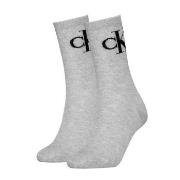 Calvin Klein Strumpor 2P Women Monogram Crew Socks Grå Strl 35/38 Dam