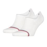 Tommy Uni TJ Iconic Footie Socks Strumpor 2P Vit bomull Strl 43/46