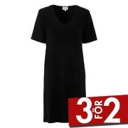 Damella Bamboo Short Sleeve Nightdress Svart Bambu Large Dam
