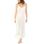 Damella Long Silk Nightdress Elfenben silke X-Small Dam