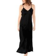 Damella Long Silk Nightdress Nougat silke X-Small Dam