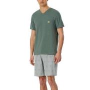 Schiesser 95-5 Short Pyjama V-neck Khaki bomull 50 Herr