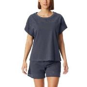 Schiesser Casual Nightwear Short Pyjama Set Mörkgrå bomull 48 Dam