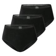 Schiesser Trosor 3P Modern Lace Rio Midi Brief Svart bomull 40 Dam