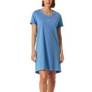 Schiesser Short Sleeve Sleepshirt Ljusblå bomull 42 Dam