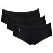 Sloggi Trosor 3P Pearl Midi Svart bomull 40 Dam